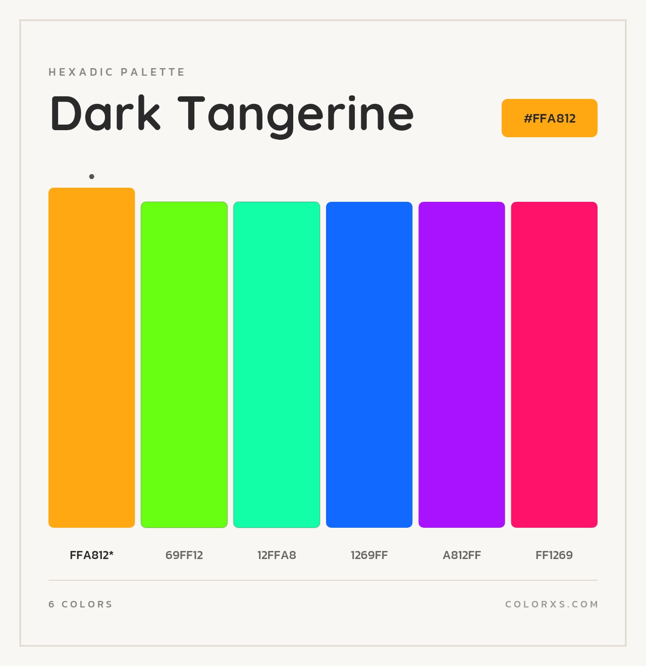 Dark Tangerine - Hexadic Color Palette