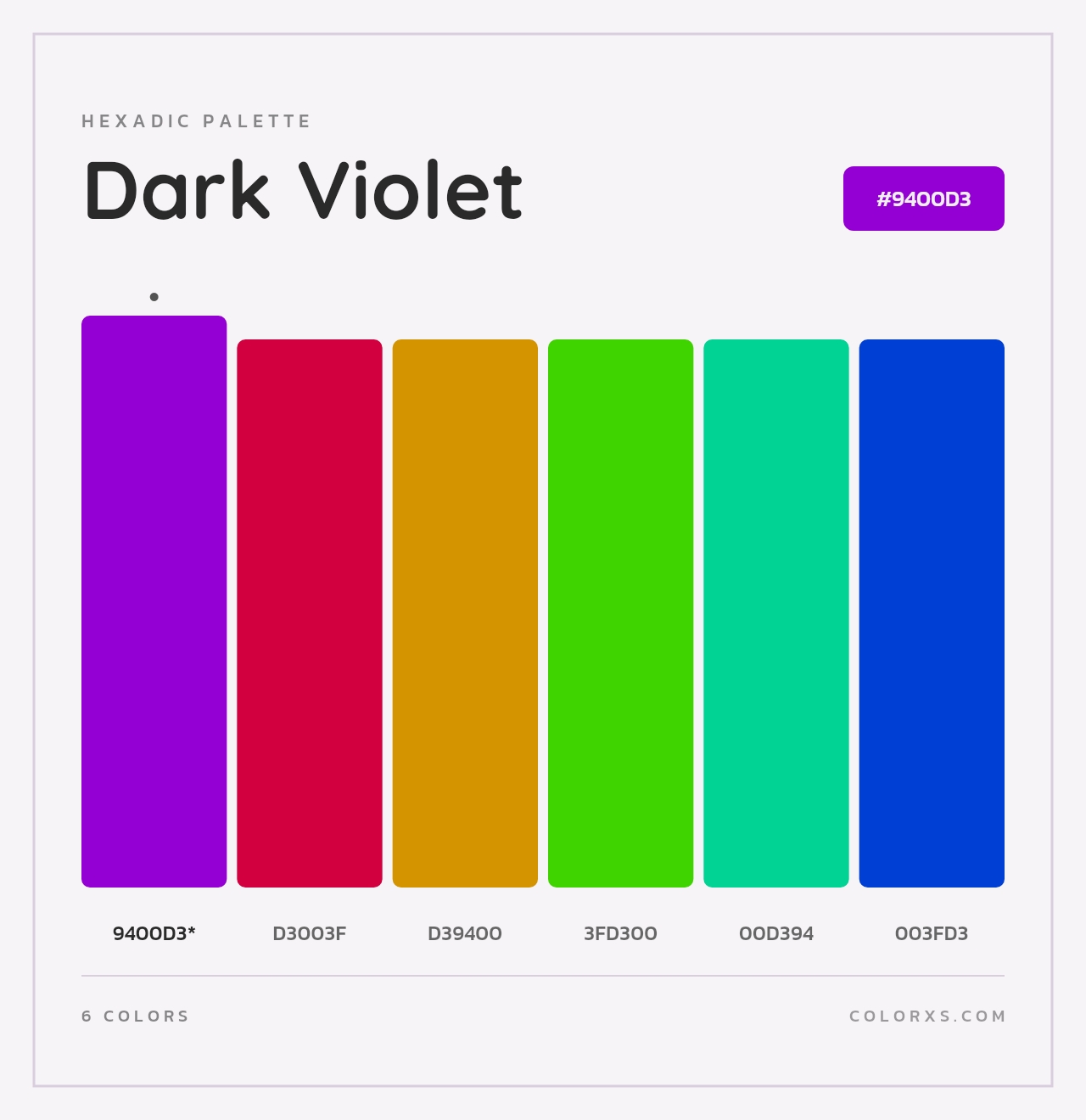 Dark Violet - Hexadic Color Palette