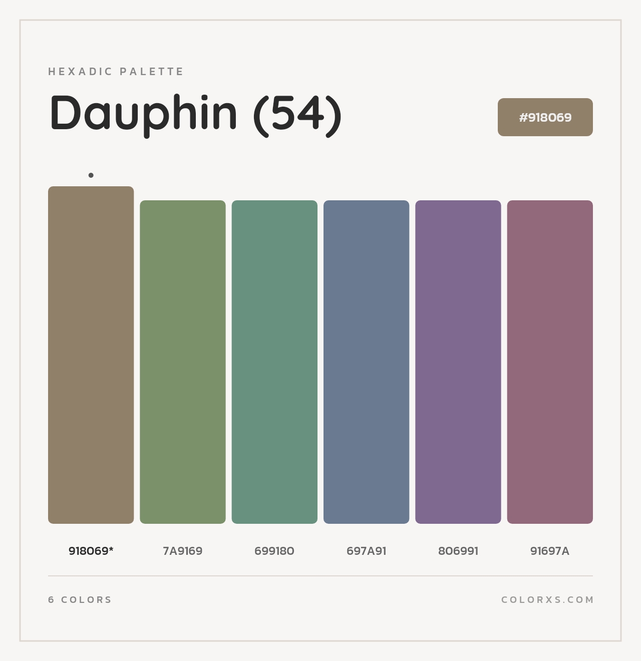 Dauphin (54) - Hexadic Color Palette