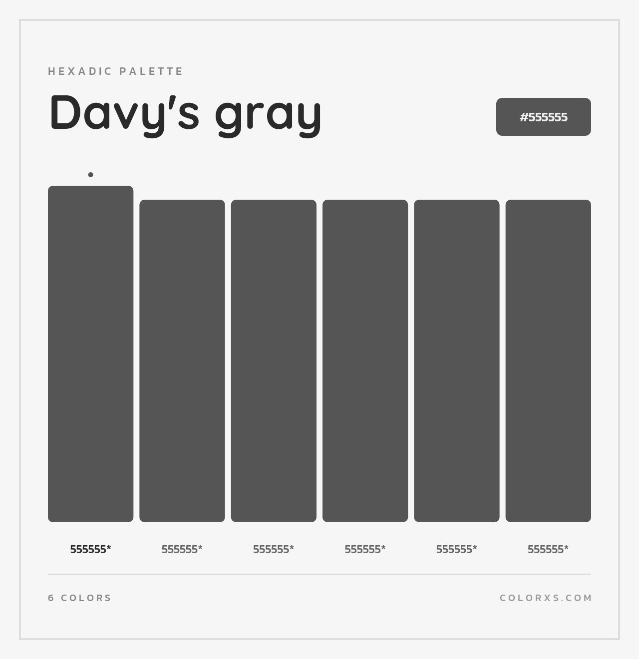 Davy's gray - Hexadic Color Palette