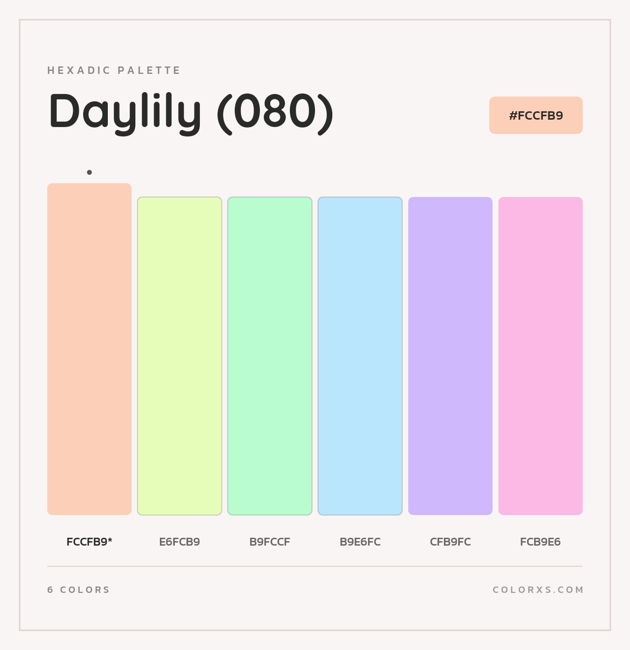 Daylily (080) - Hexadic Color Palette