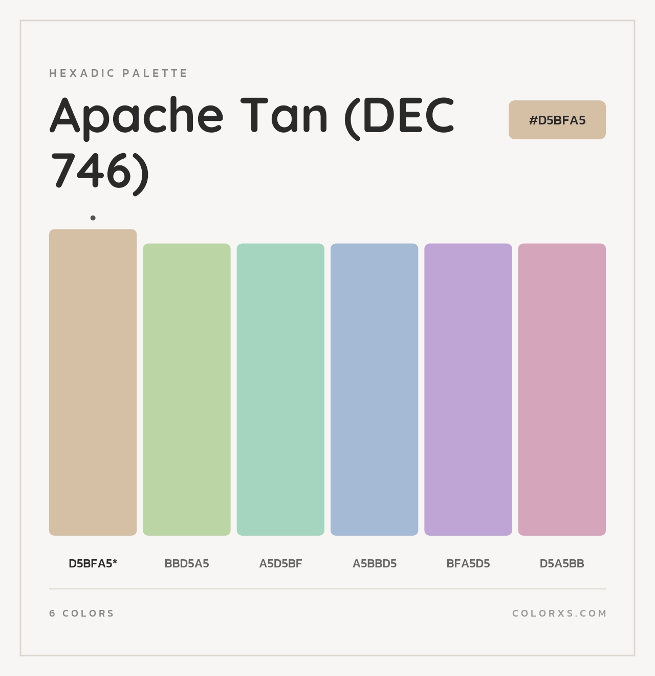 Apache Tan (DEC 746) - Hexadic Color Palette