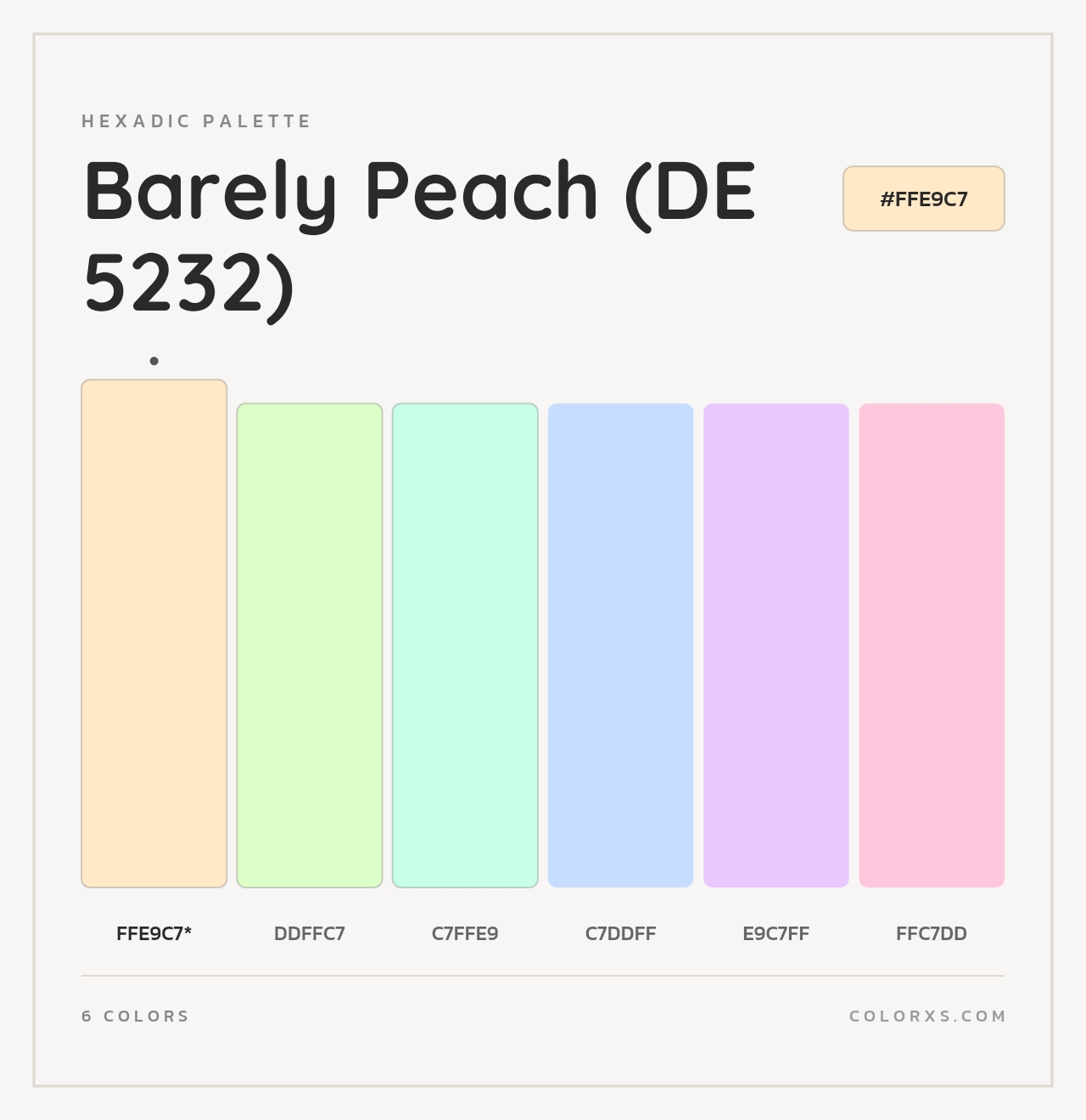 Barely Peach (DE 5232) - Hexadic Color Palette