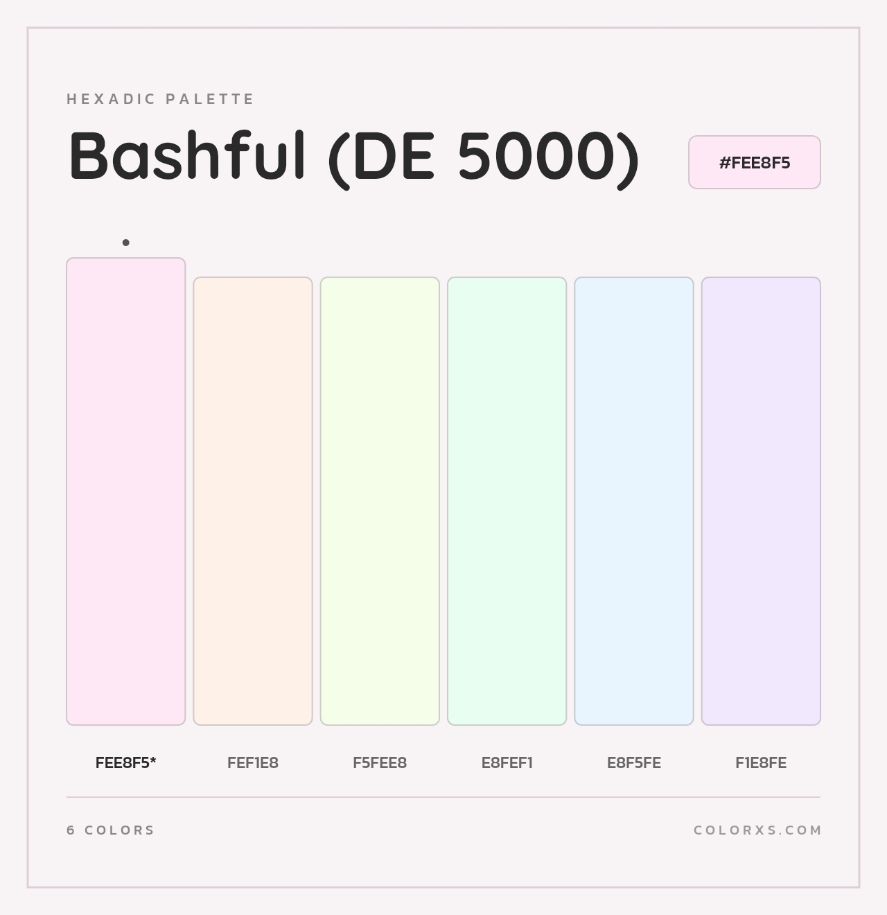 Bashful (DE 5000) - Hexadic Color Palette