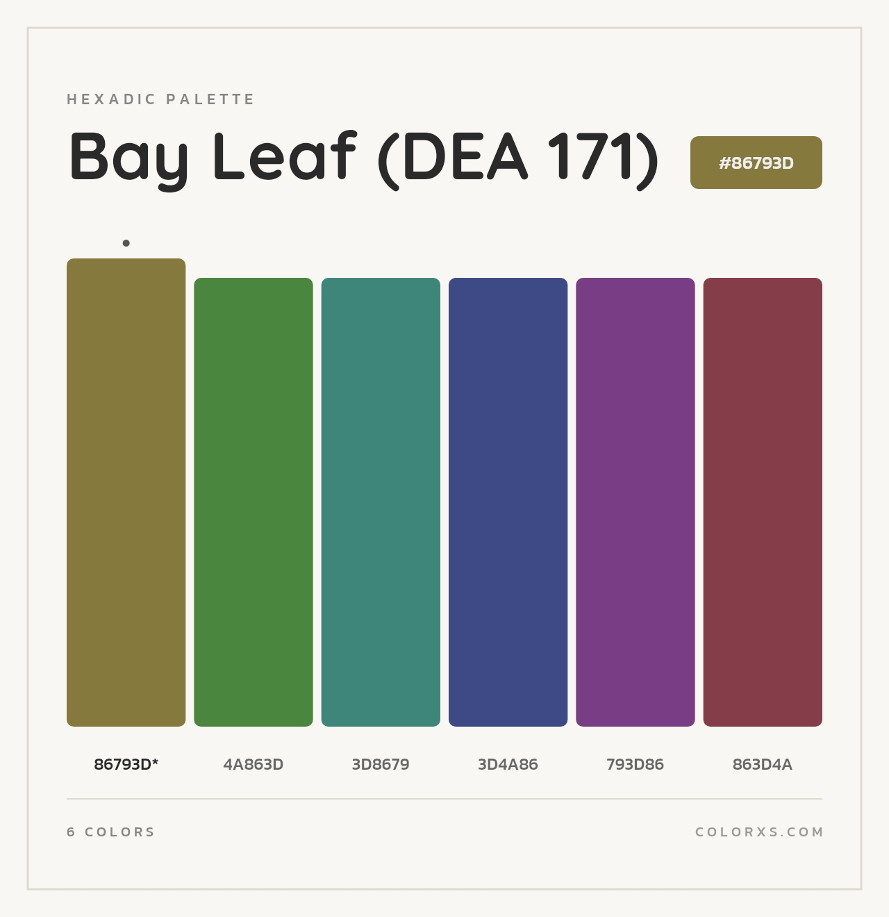 Bay Leaf (DEA 171) - Hexadic Color Palette