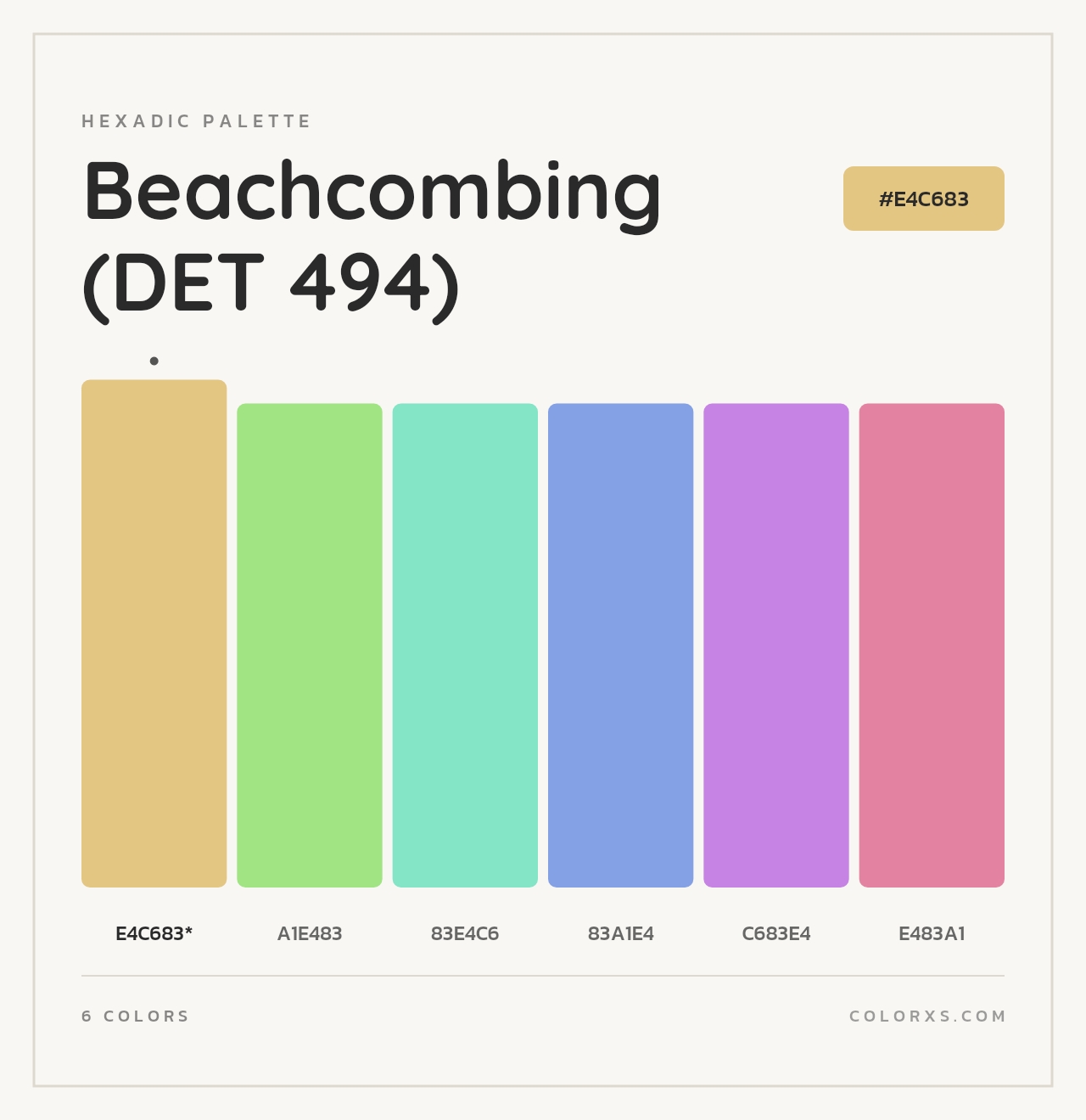 Beachcombing (DET 494) - Hexadic Color Palette