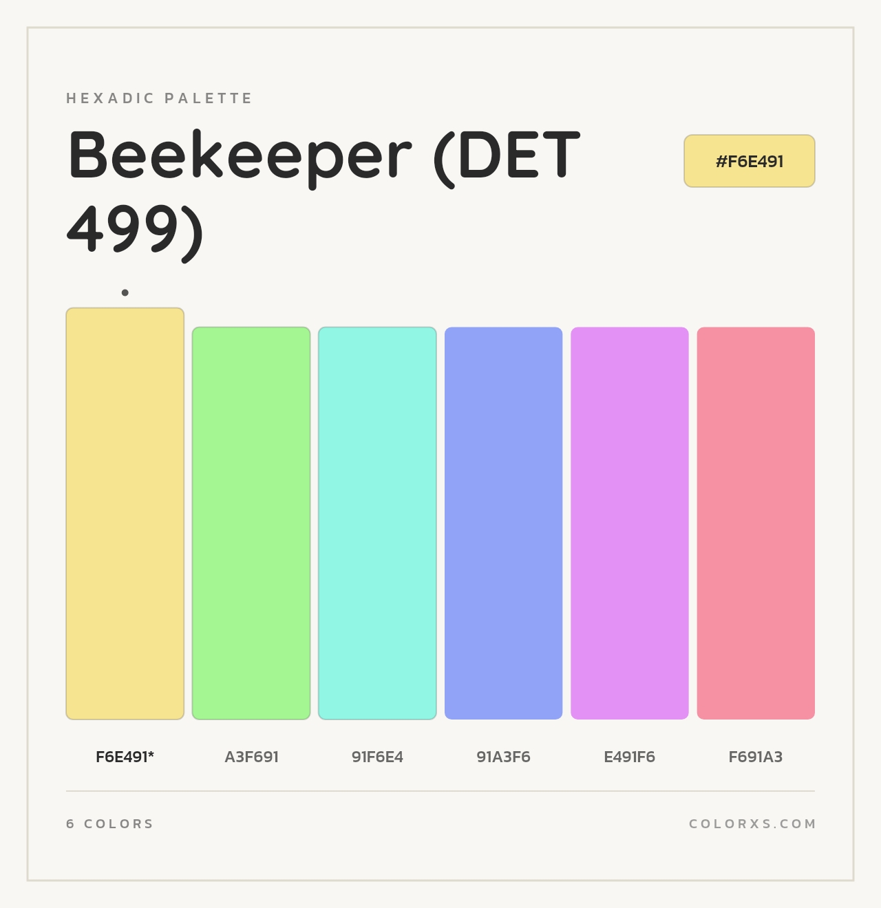 Beekeeper (DET 499) - Hexadic Color Palette