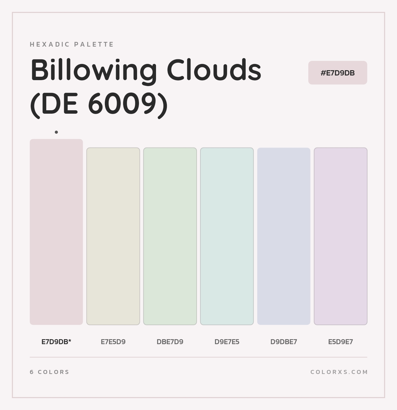 Billowing Clouds (DE 6009) - Hexadic Color Palette