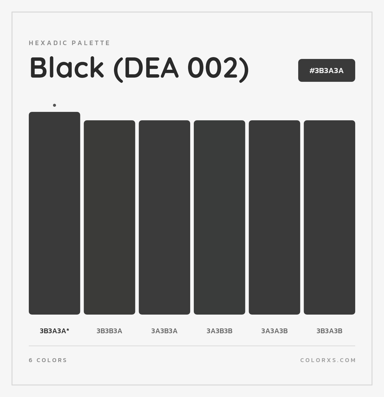 Black (DEA 002) - Hexadic Color Palette