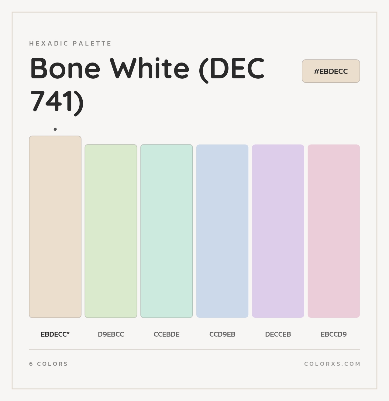 Bone White (DEC 741) - Hexadic Color Palette