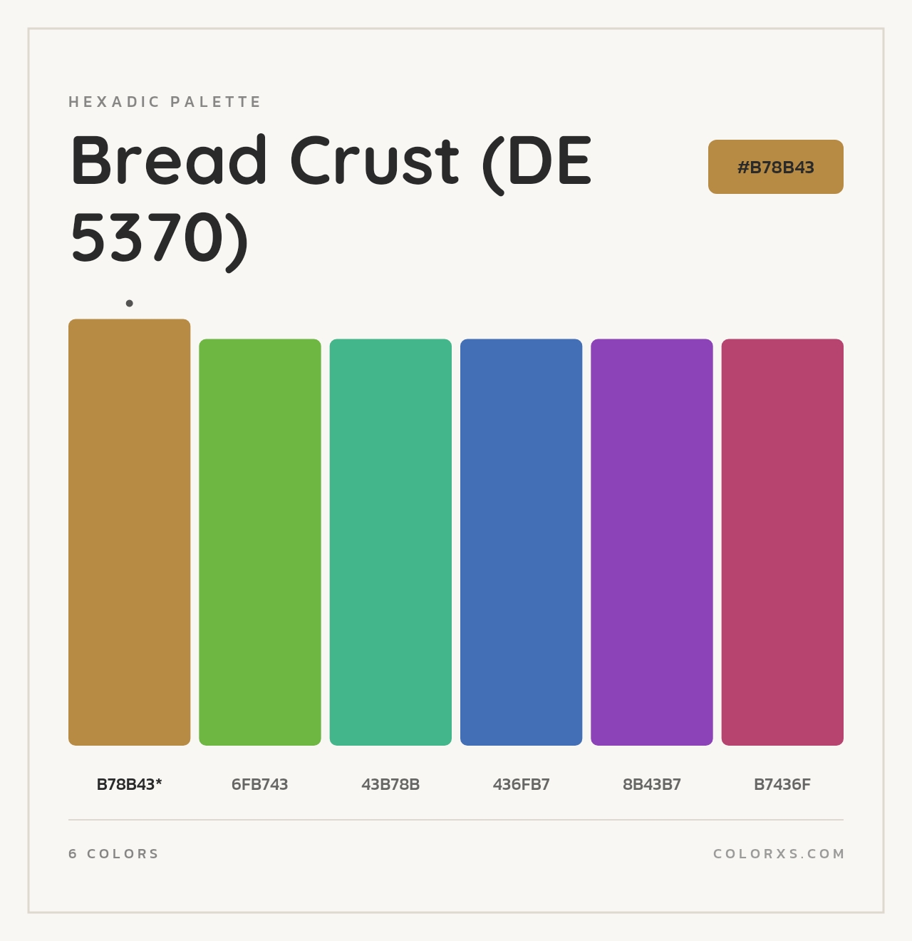 Bread Crust (DE 5370) - Hexadic Color Palette
