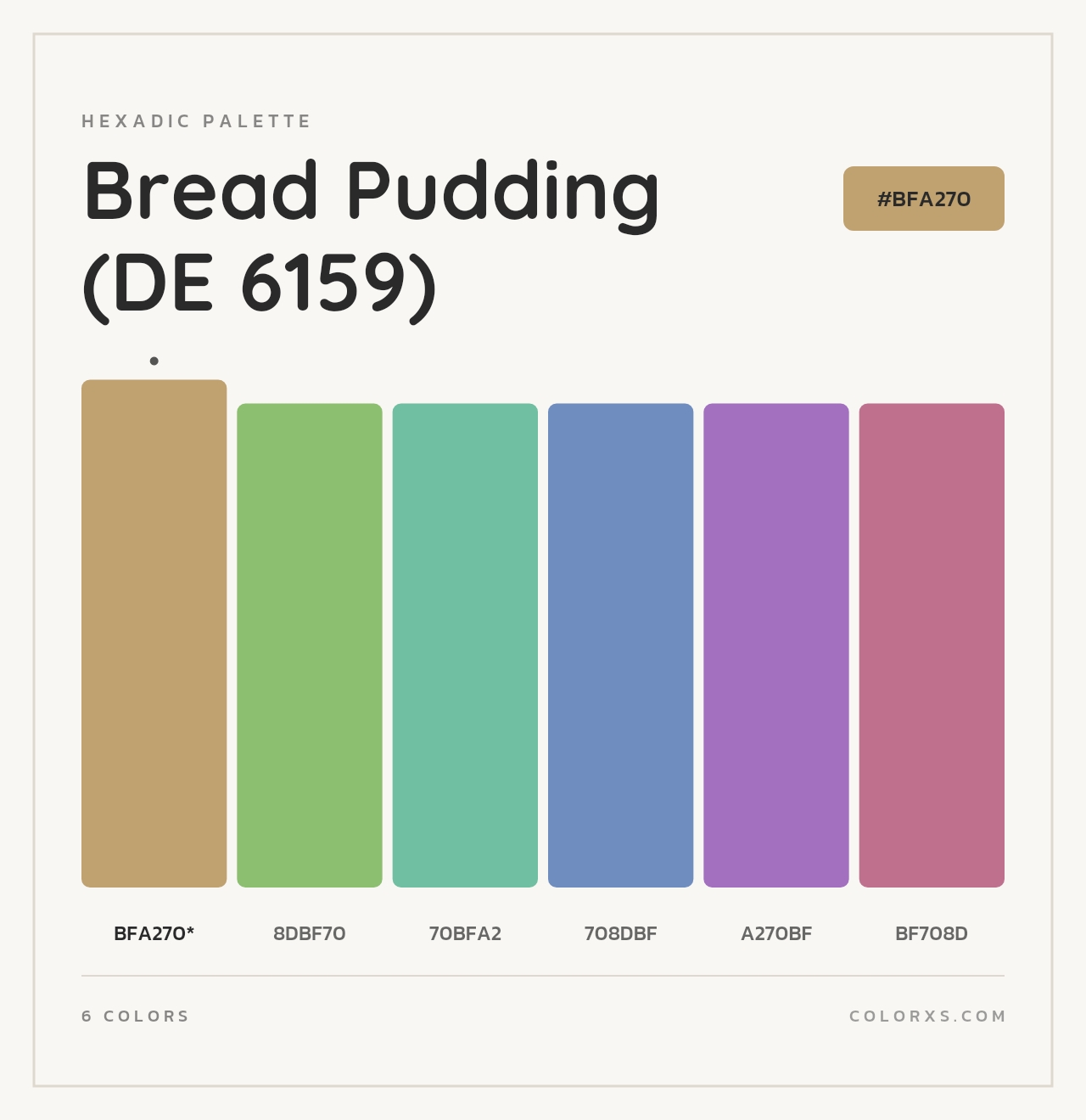 Bread Pudding (DE 6159) - Hexadic Color Palette