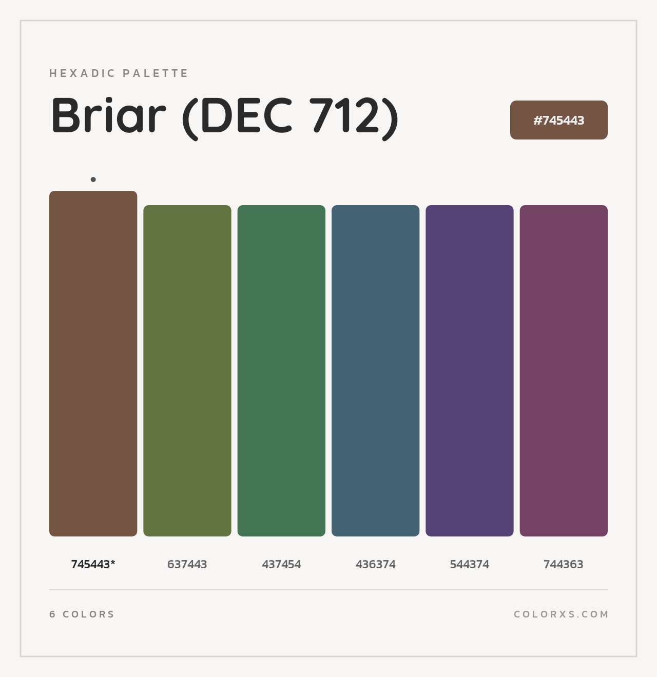Briar (DEC 712) - Hexadic Color Palette