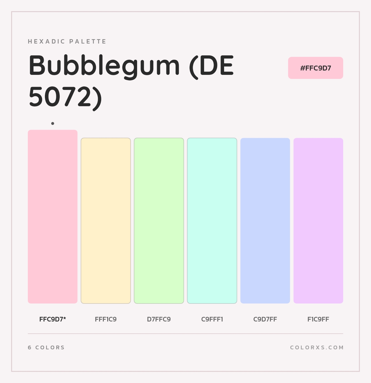 Bubblegum (DE 5072) - Hexadic Color Palette