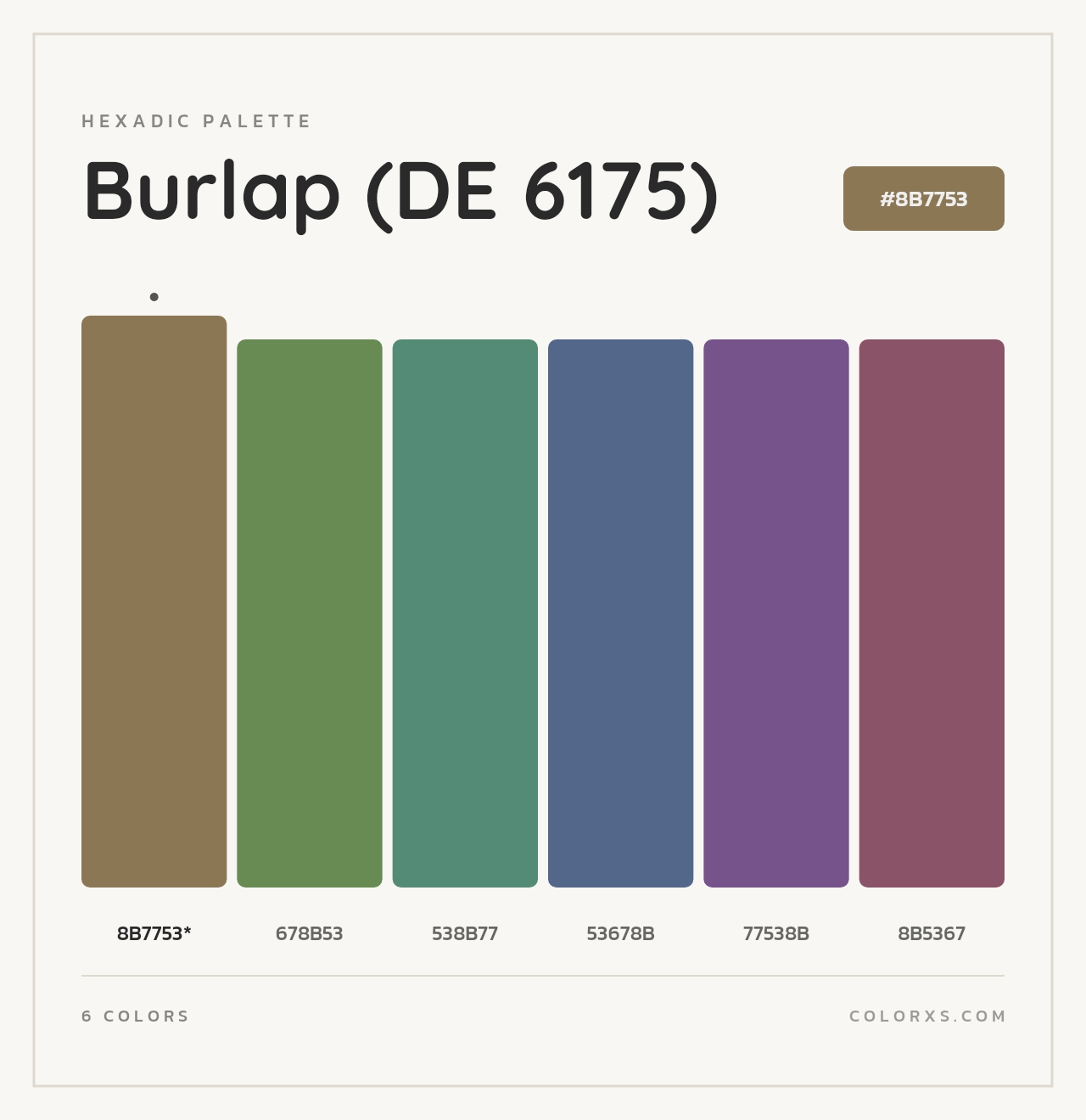 Burlap (DE 6175) - Hexadic Color Palette