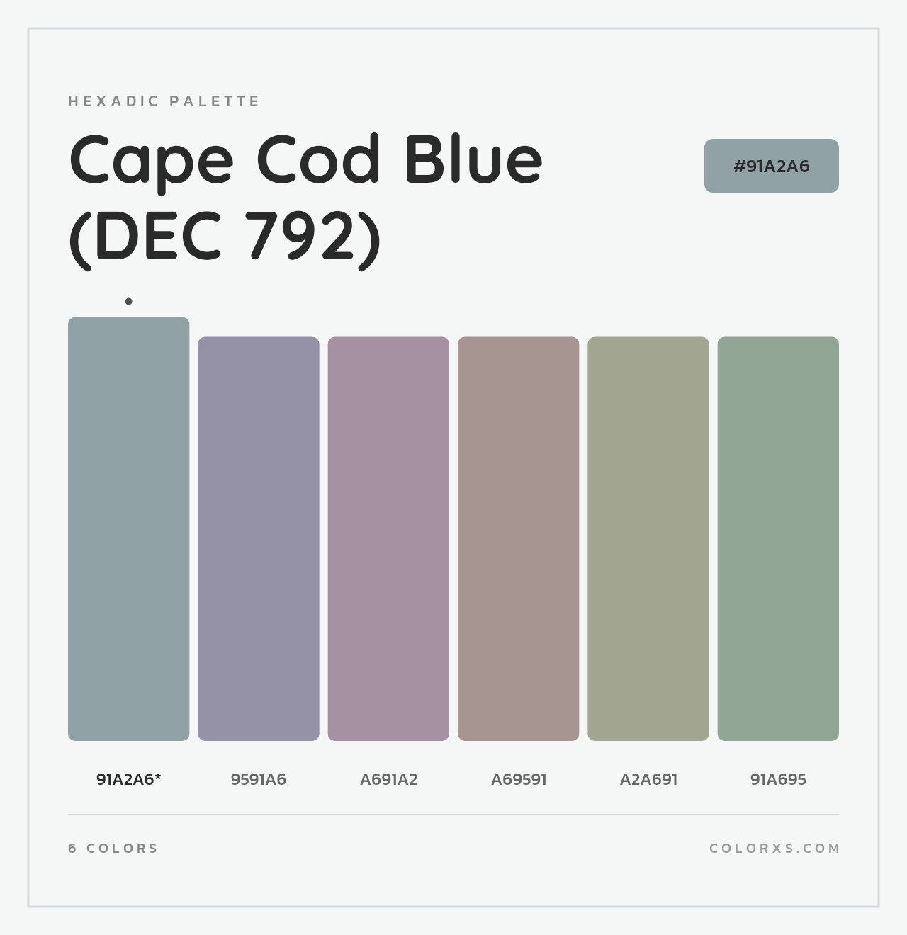Cape Cod Blue (DEC 792) - Hexadic Color Palette