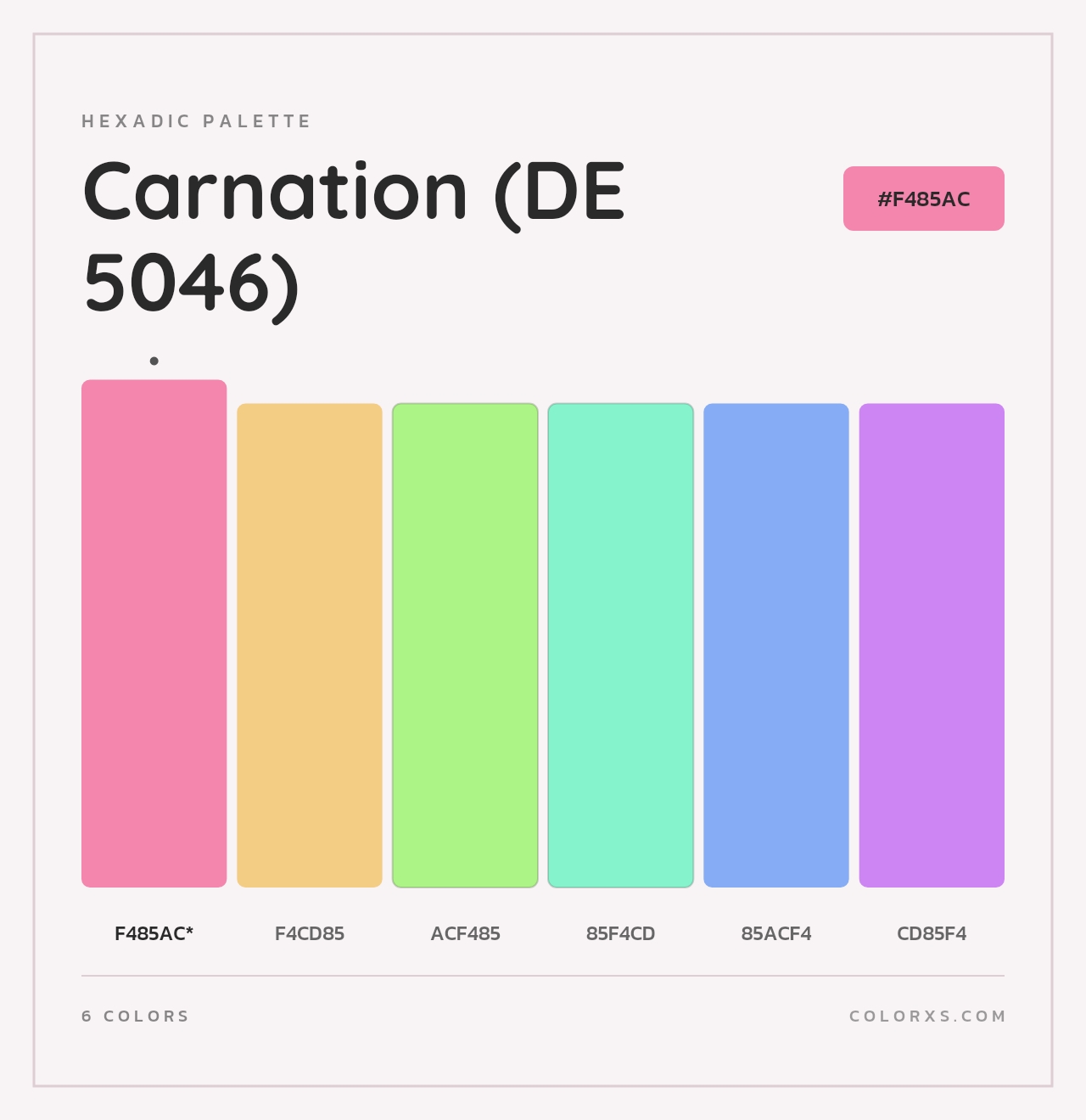 Carnation (DE 5046) - Hexadic Color Palette