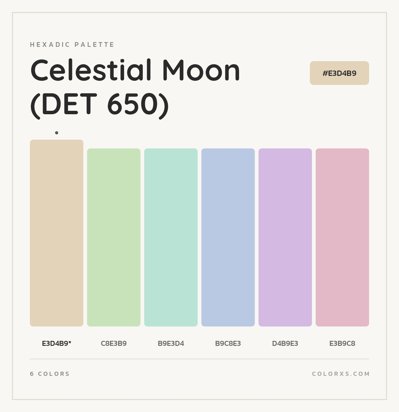 Celestial Moon (DET 650) - Hexadic Color Palette