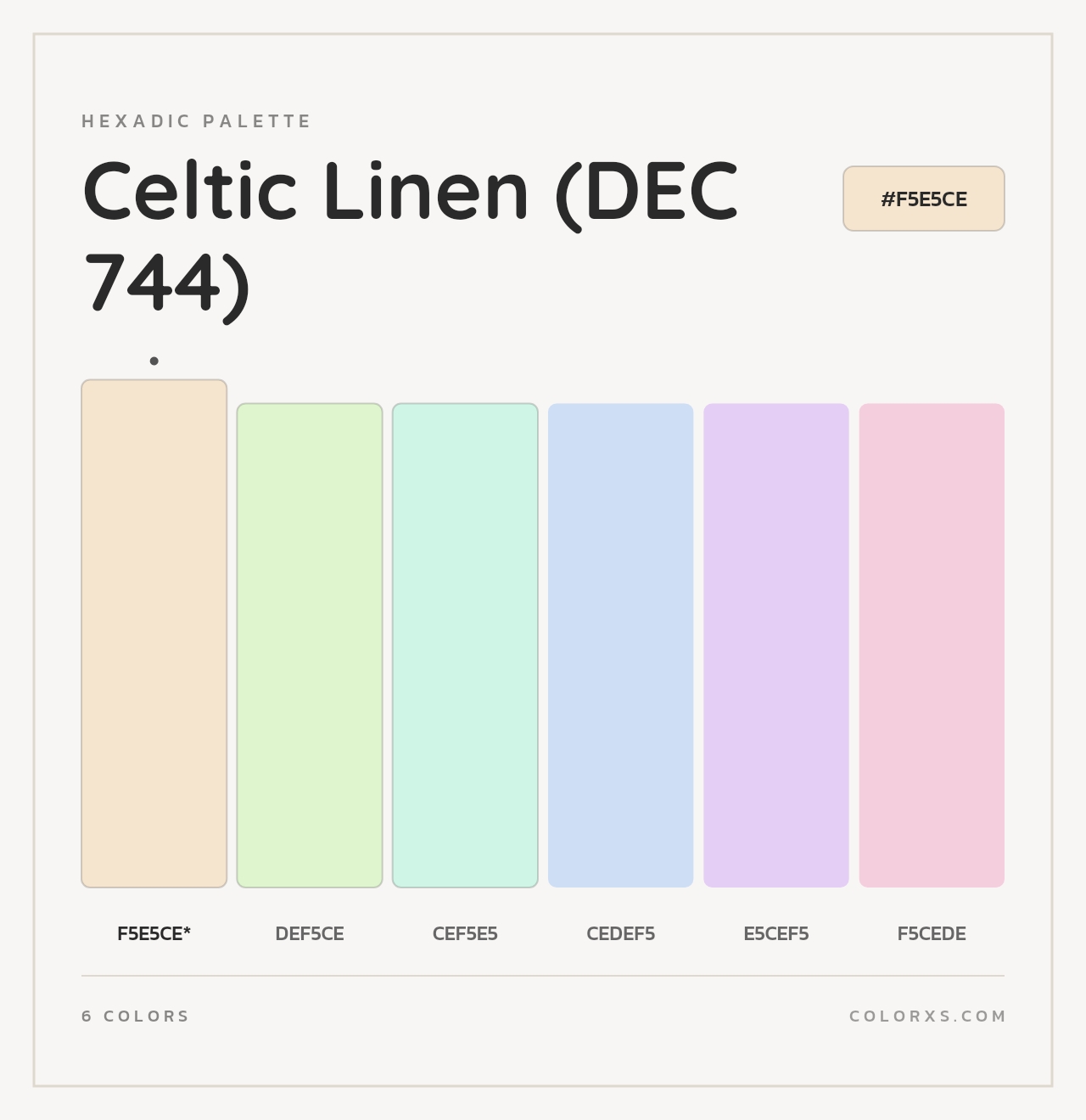 Celtic Linen (DEC 744) - Hexadic Color Palette