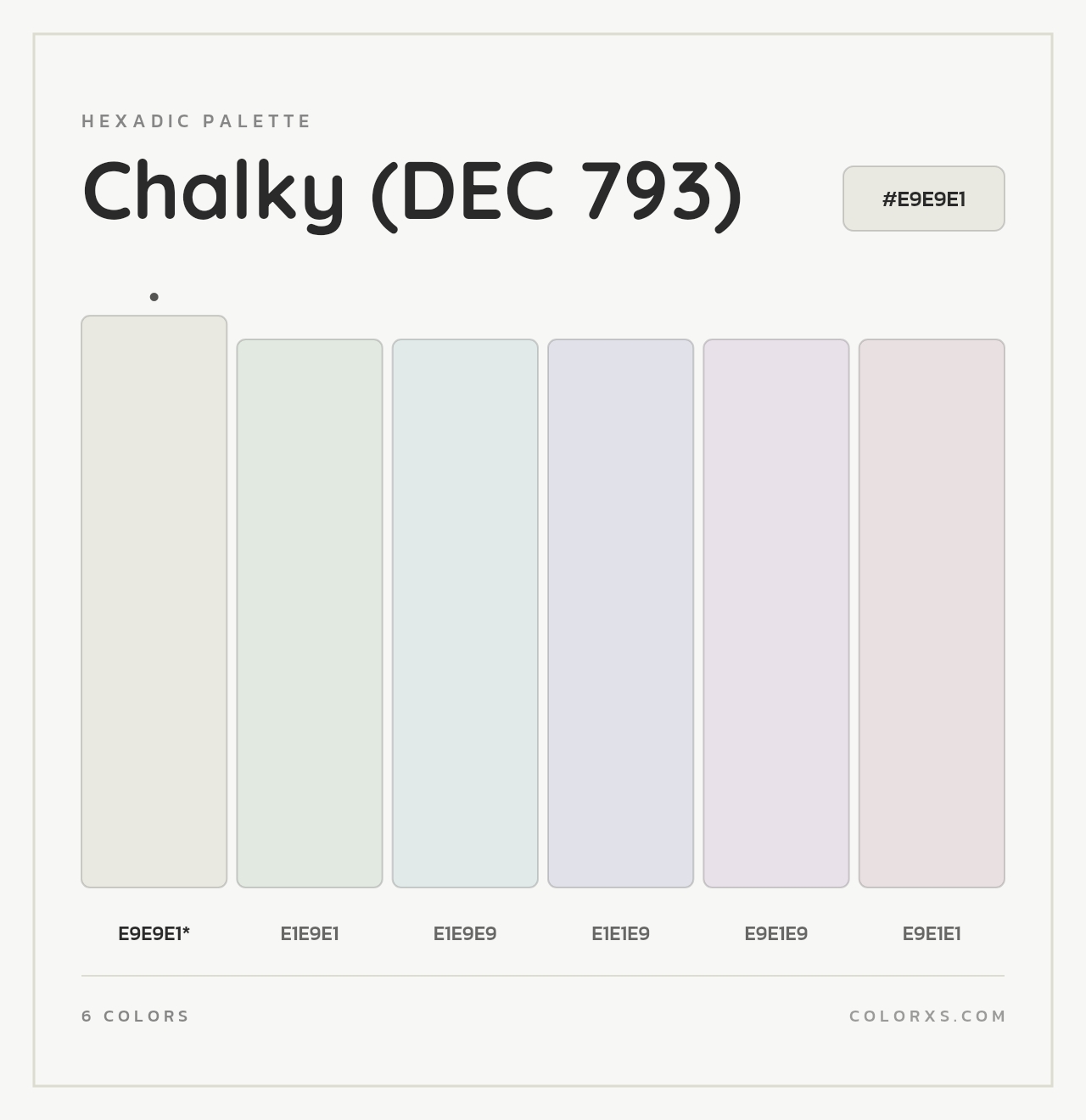 Chalky (DEC 793) - Hexadic Color Palette