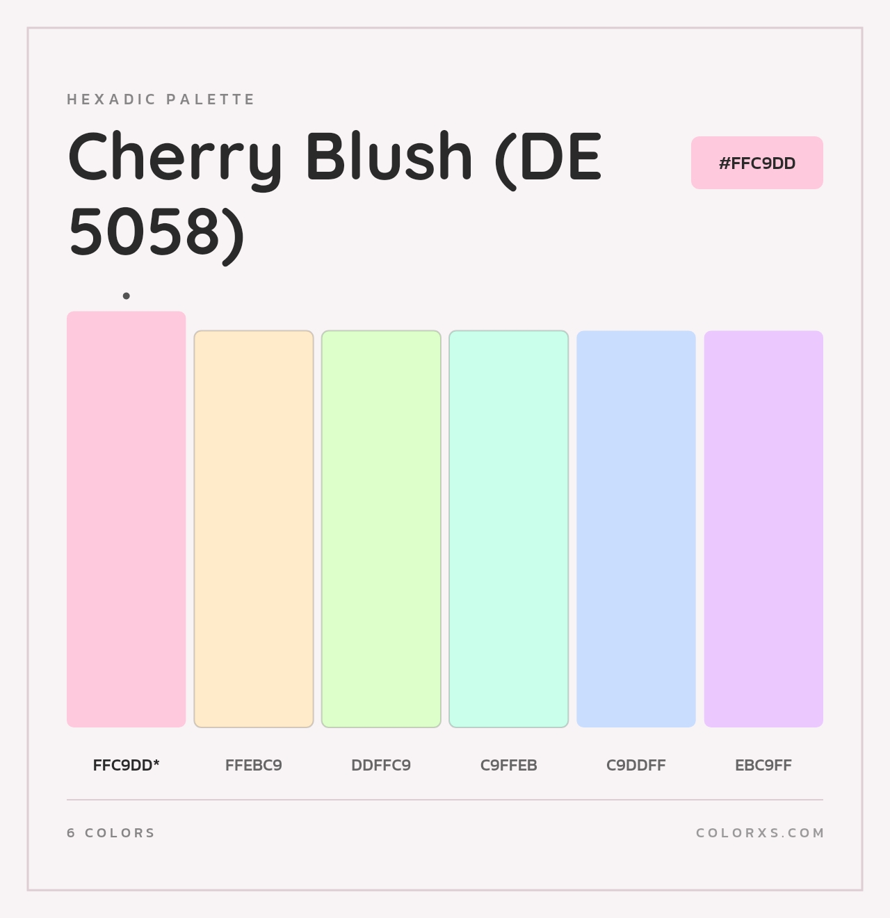 Cherry Blush (DE 5058) - Hexadic Color Palette