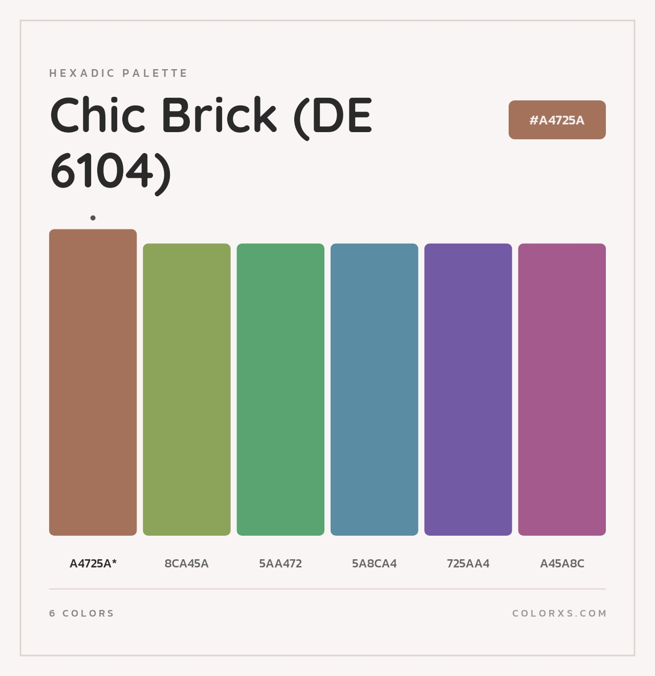 Chic Brick (DE 6104) - Hexadic Color Palette