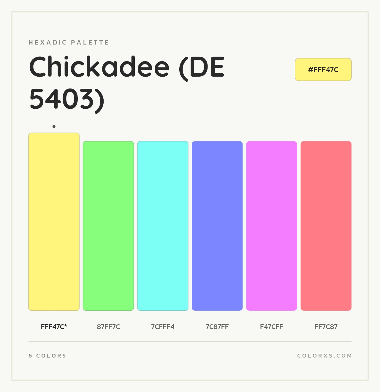 Chickadee (DE 5403) - Hexadic Color Palette