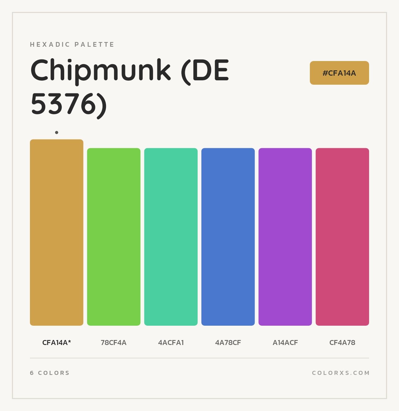 Chipmunk (DE 5376) - Hexadic Color Palette