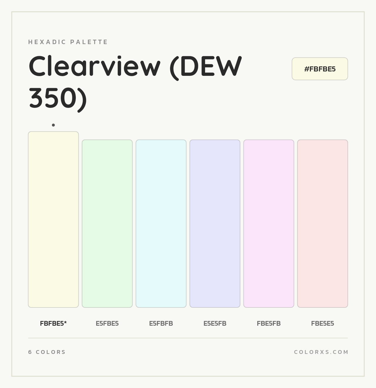 Clearview (DEW 350) - Hexadic Color Palette
