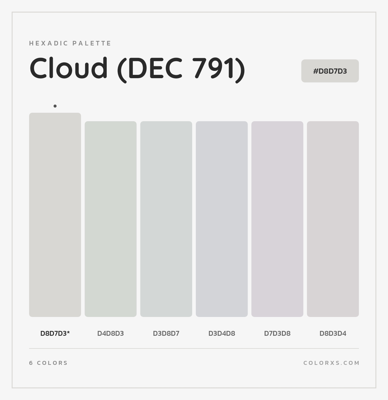 Cloud (DEC 791) - Hexadic Color Palette