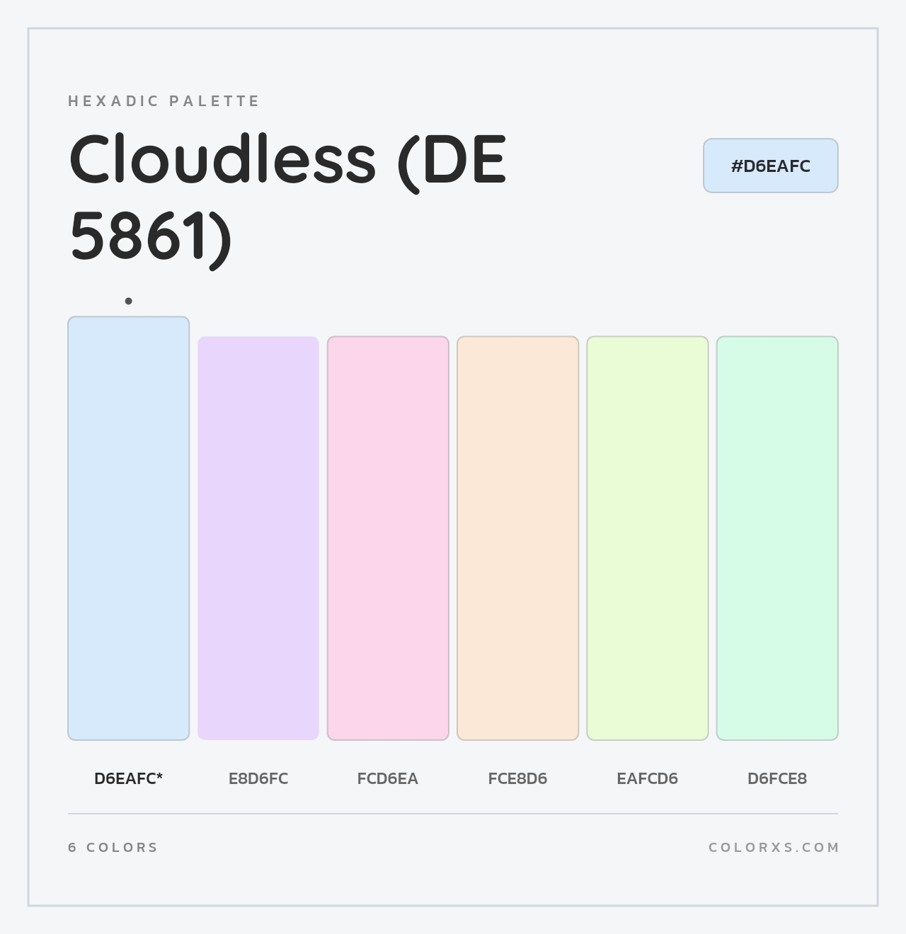 Cloudless (DE 5861) - Hexadic Color Palette