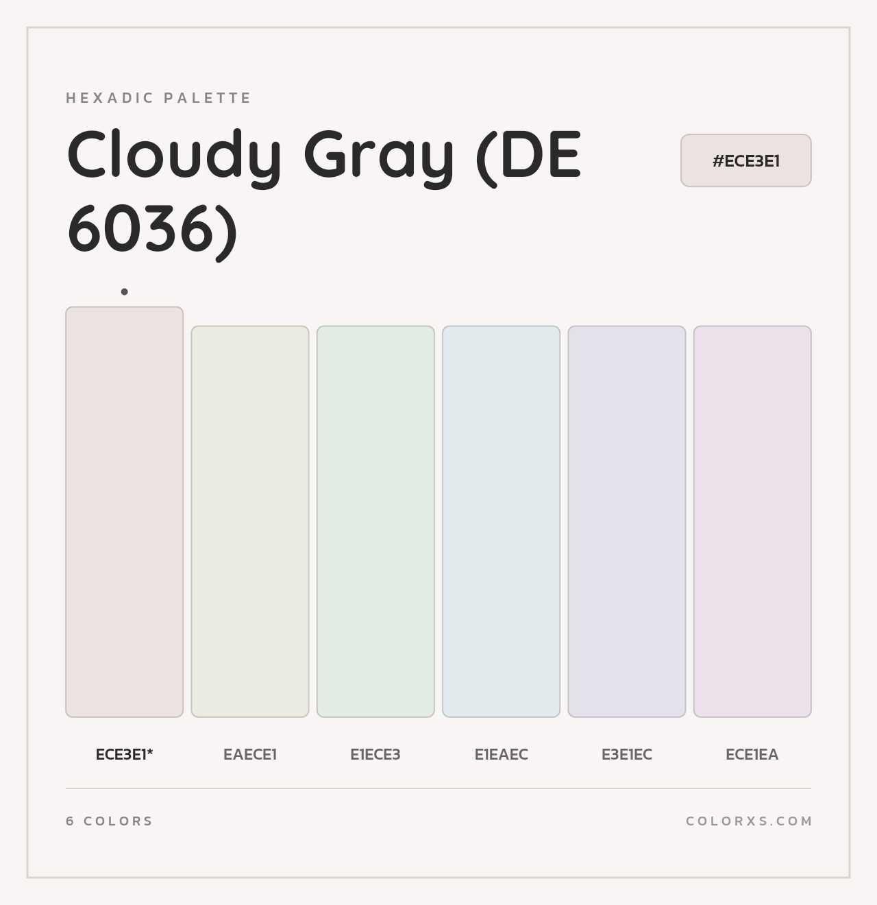Cloudy Gray (DE 6036) - Hexadic Color Palette