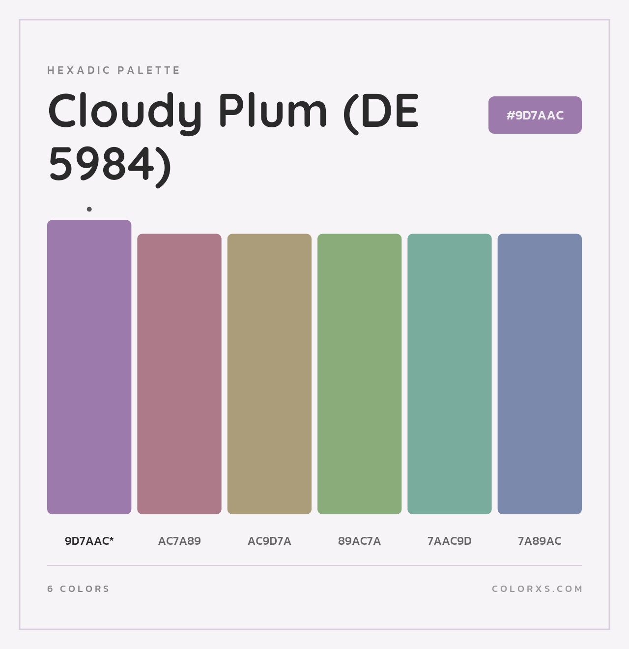 Cloudy Plum (DE 5984) - Hexadic Color Palette