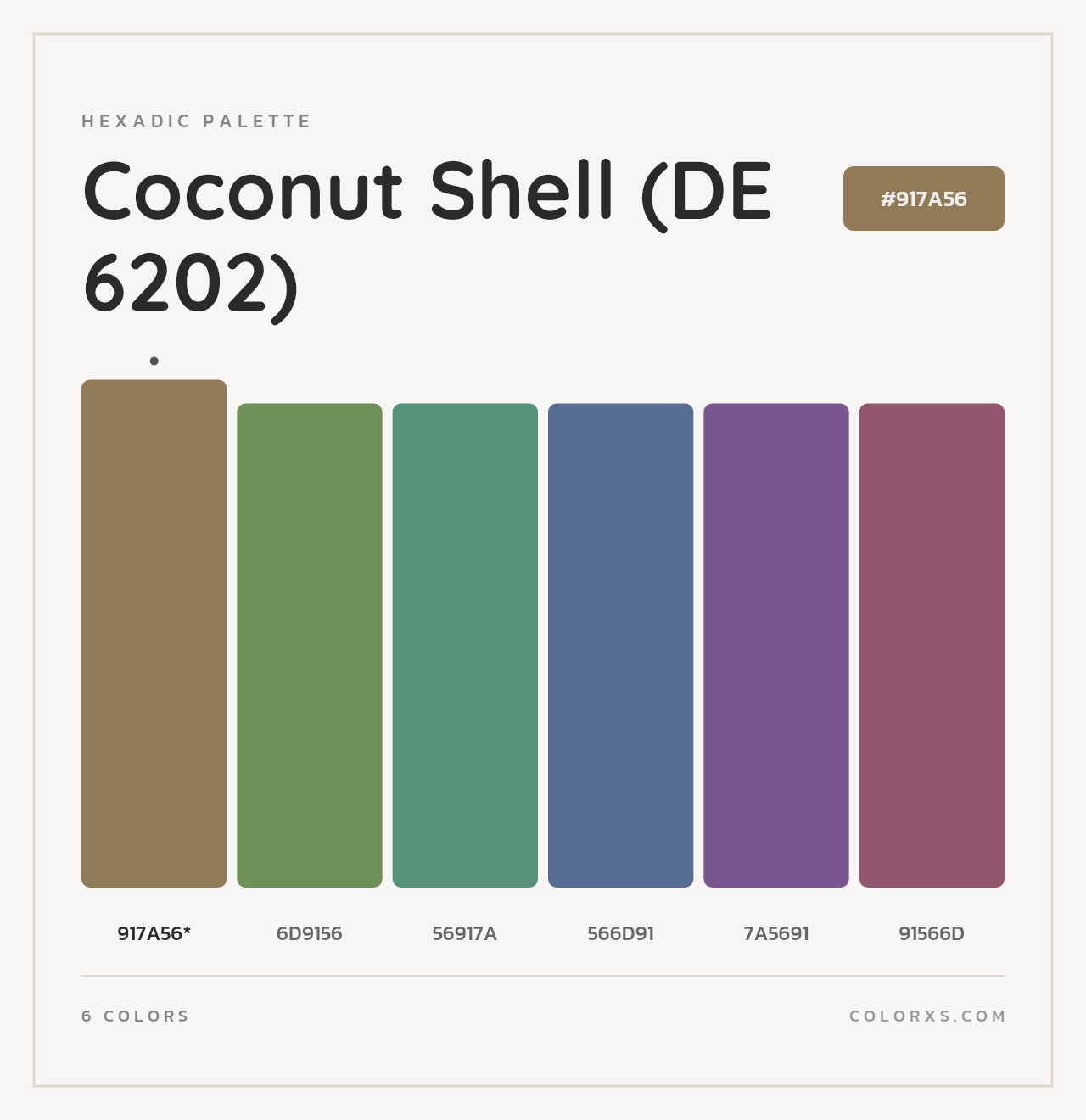 Coconut Shell (DE 6202) - Hexadic Color Palette