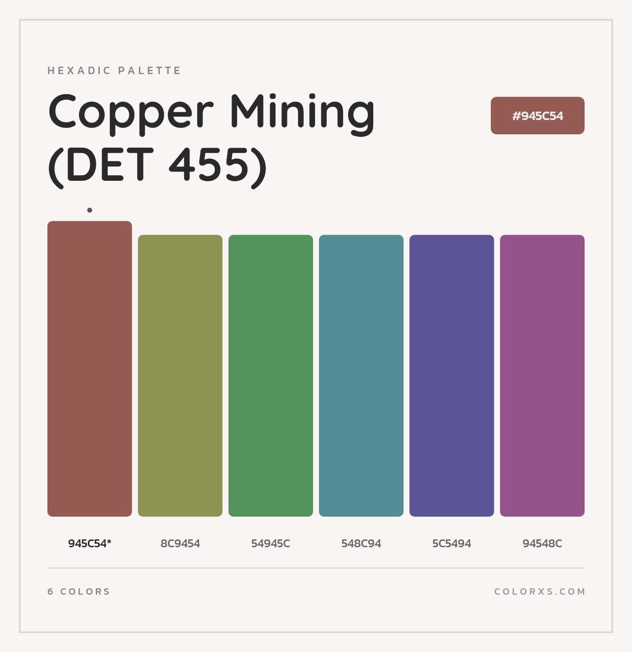 Copper Mining (DET 455) - Hexadic Color Palette