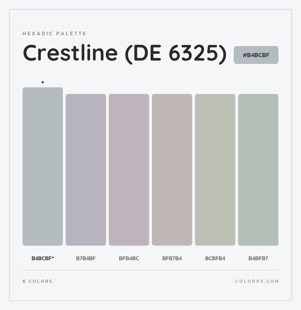 Crestline (DE 6325) - Hexadic Color Palette