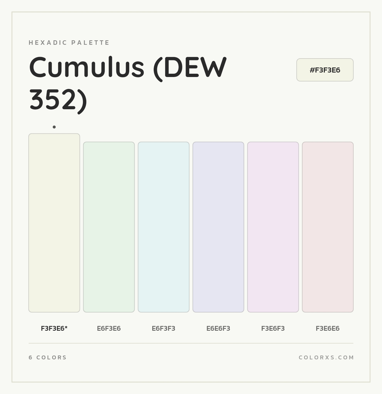 Cumulus (DEW 352) - Hexadic Color Palette