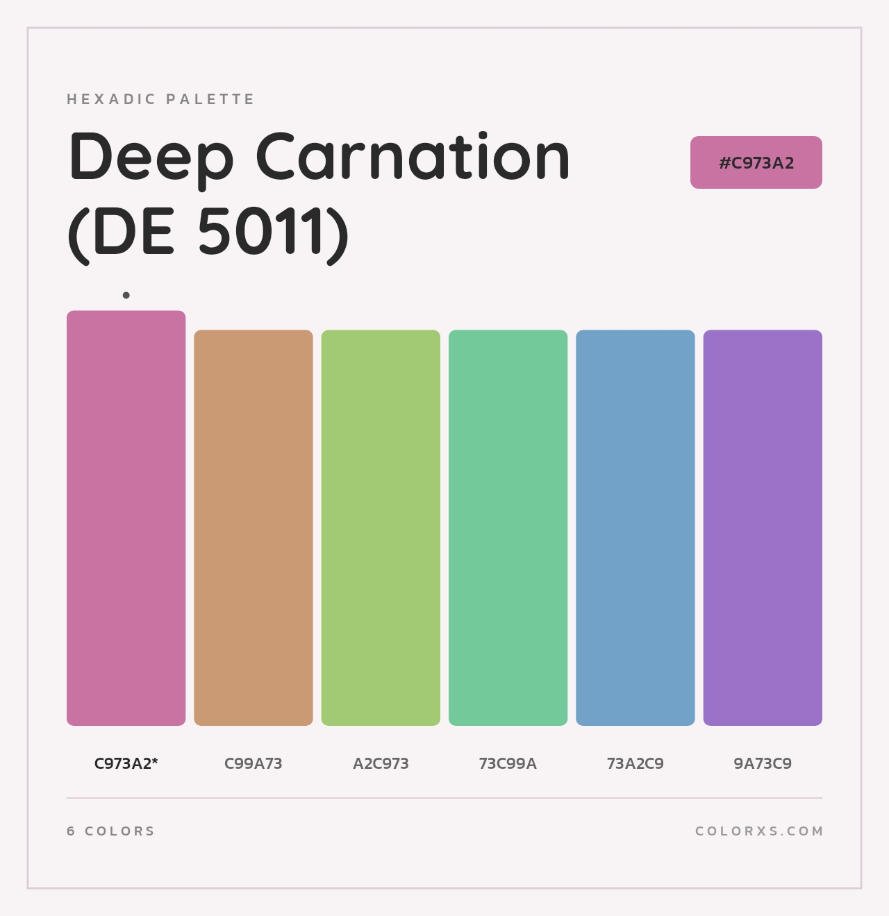 Deep Carnation (DE 5011) - Hexadic Color Palette