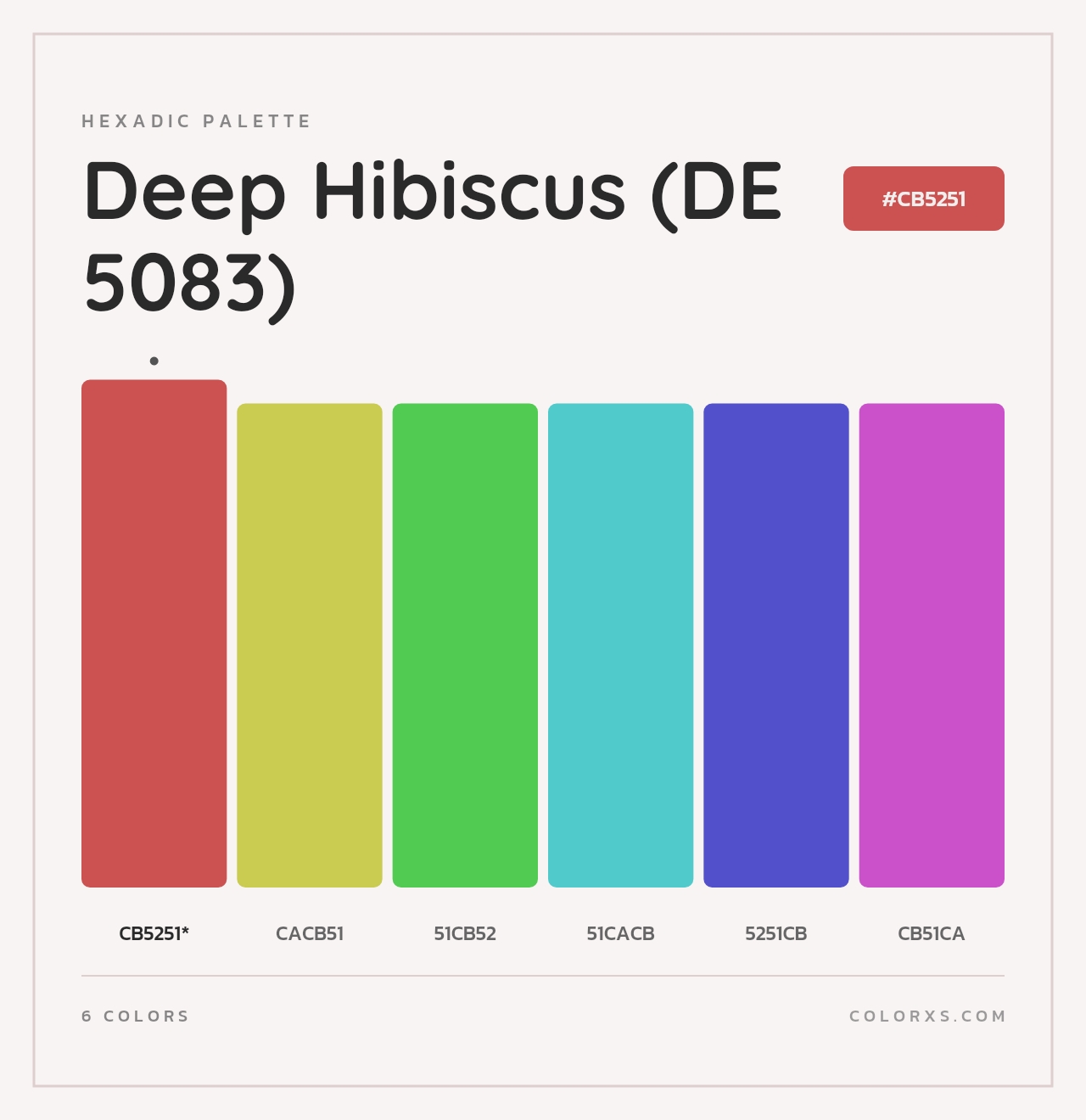 Deep Hibiscus (DE 5083) - Hexadic Color Palette