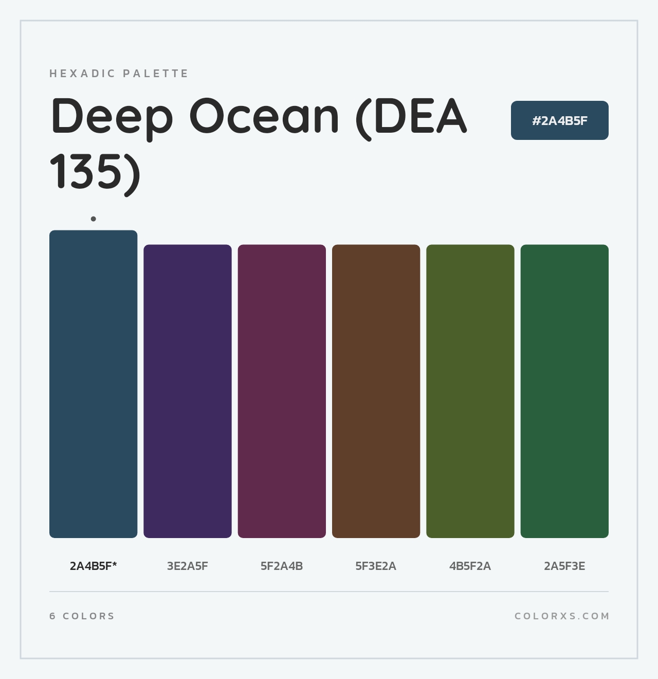 Deep Ocean (DEA 135) - Hexadic Color Palette