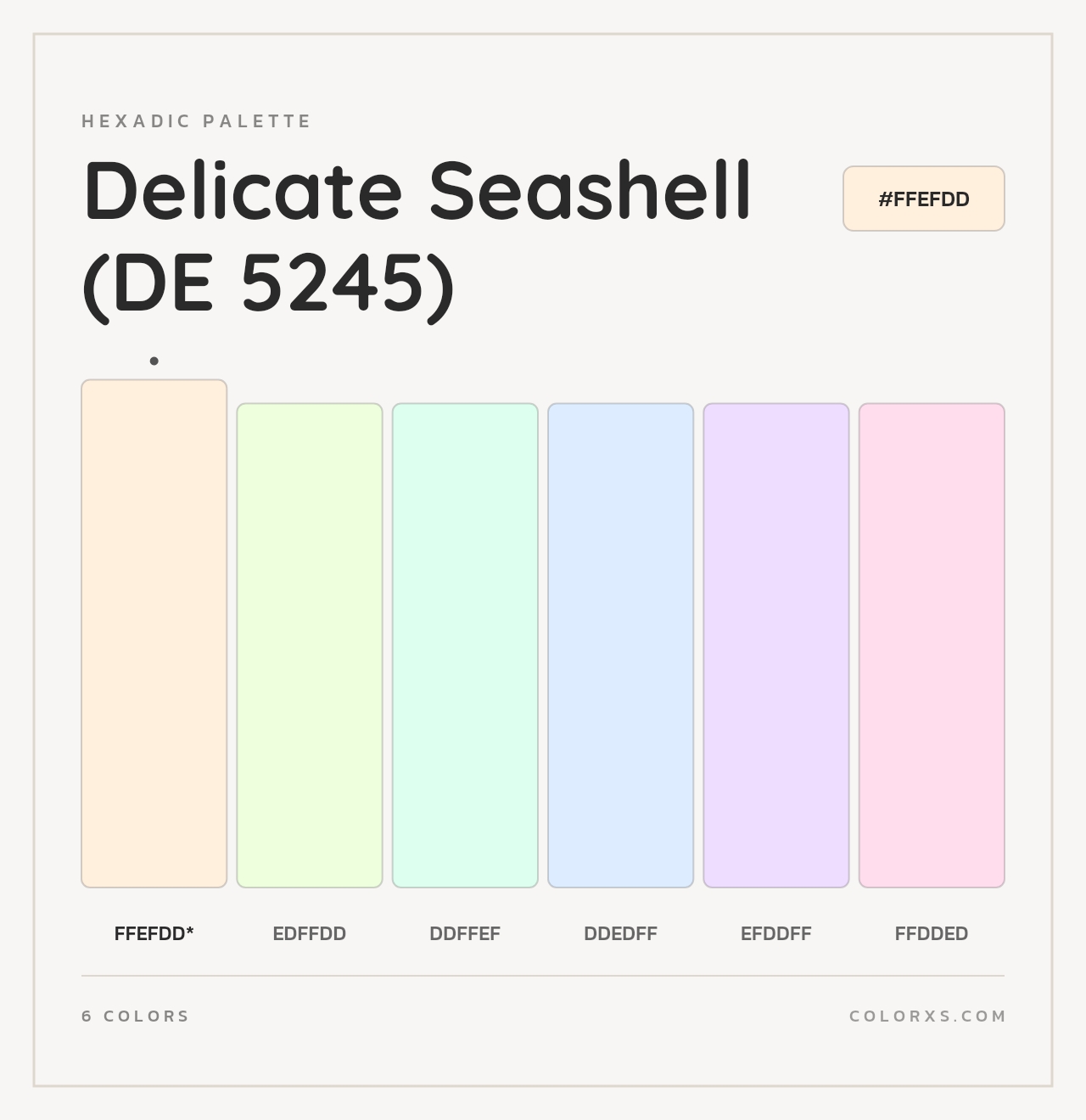 Delicate Seashell (DE 5245) - Hexadic Color Palette
