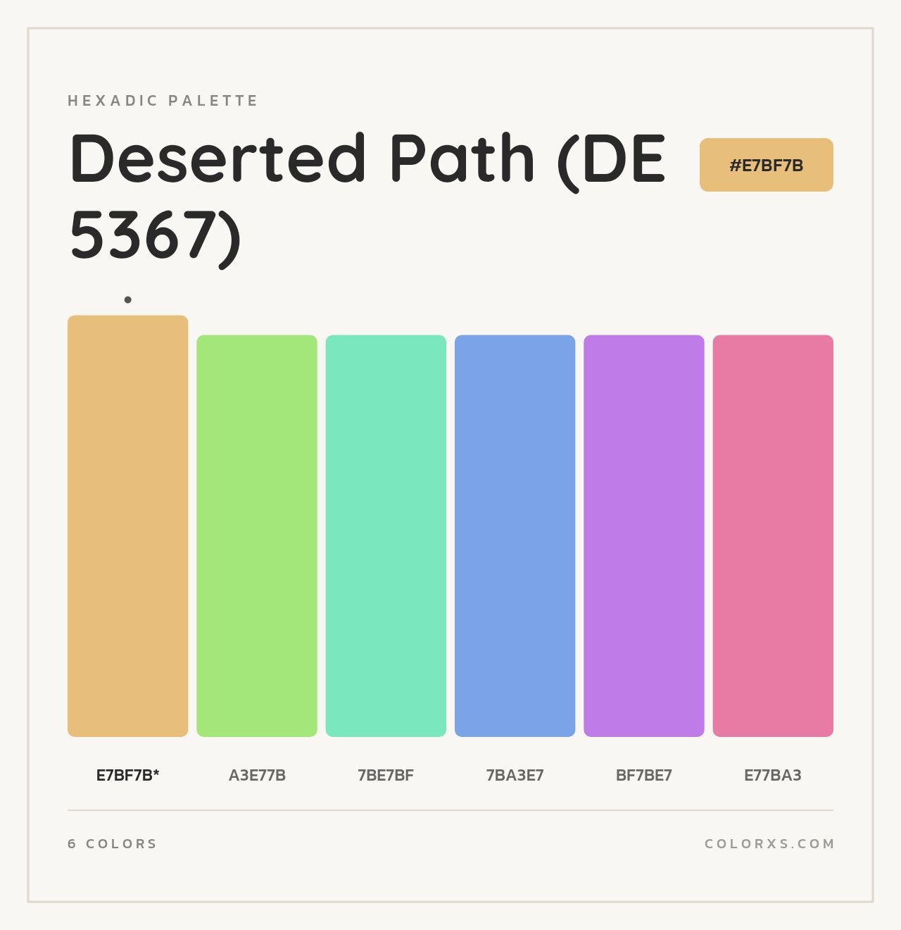 Deserted Path (DE 5367) - Hexadic Color Palette