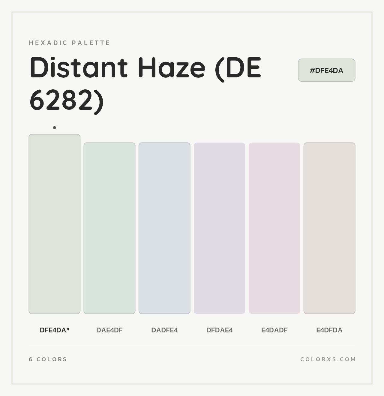Distant Haze (DE 6282) - Hexadic Color Palette