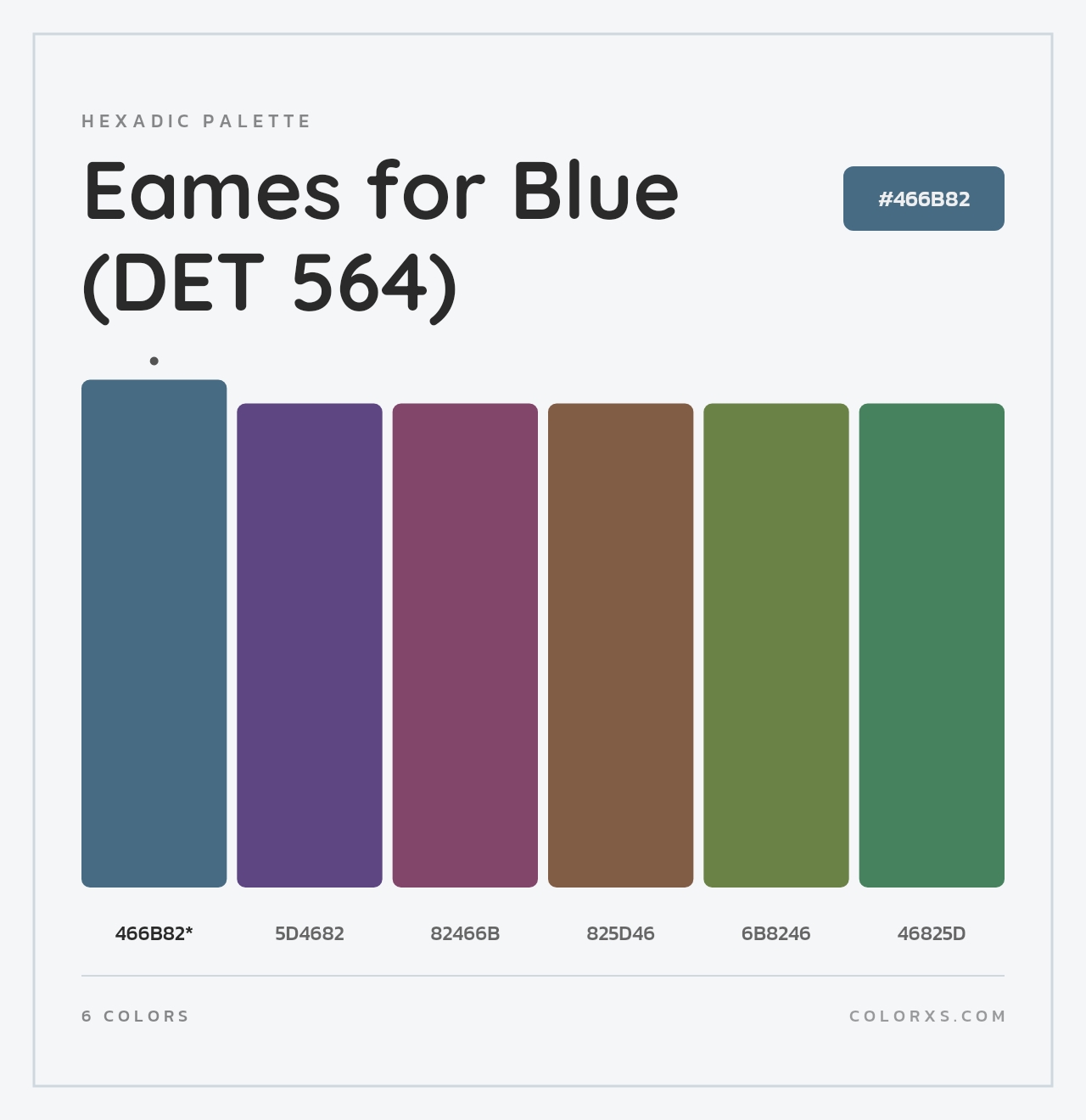 Eames for Blue (DET 564) - Hexadic Color Palette