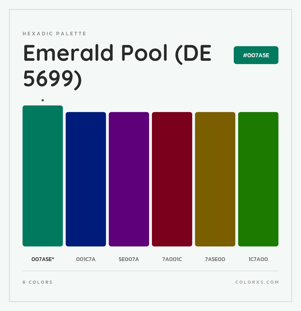 Emerald Pool (DE 5699) - Hexadic Color Palette