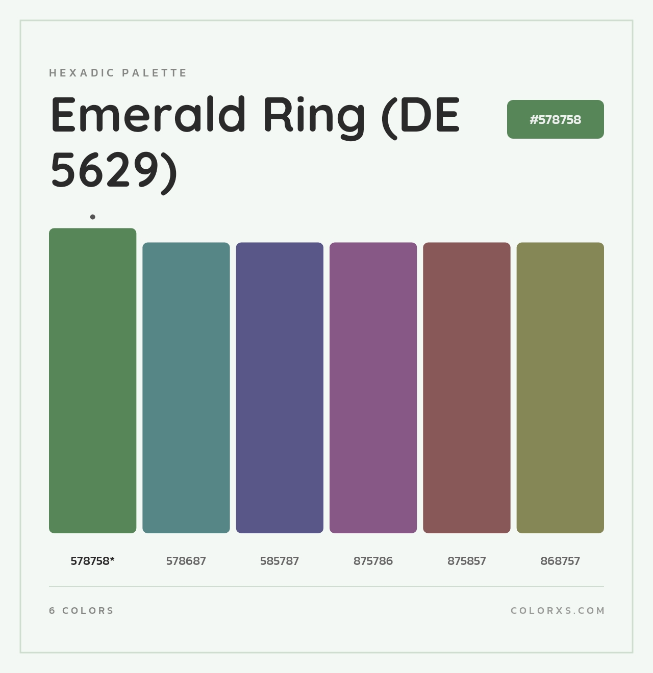 Emerald Ring (DE 5629) - Hexadic Color Palette