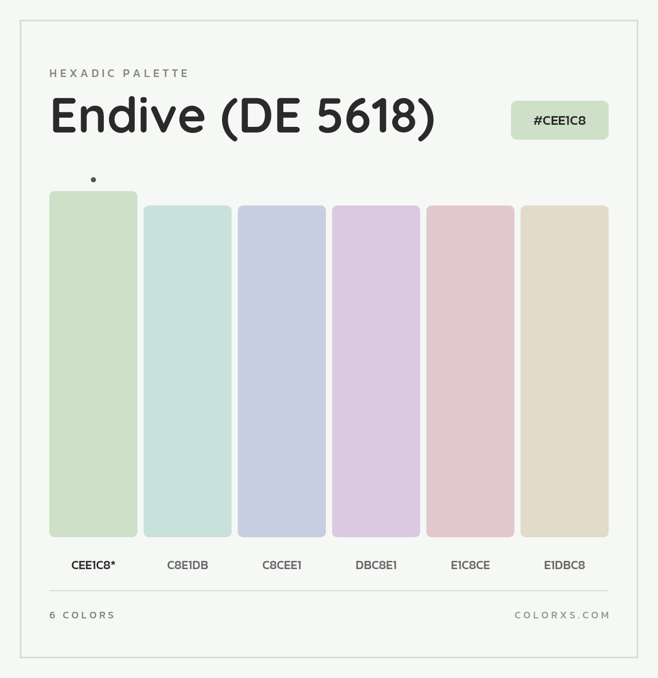 Endive (DE 5618) - Hexadic Color Palette