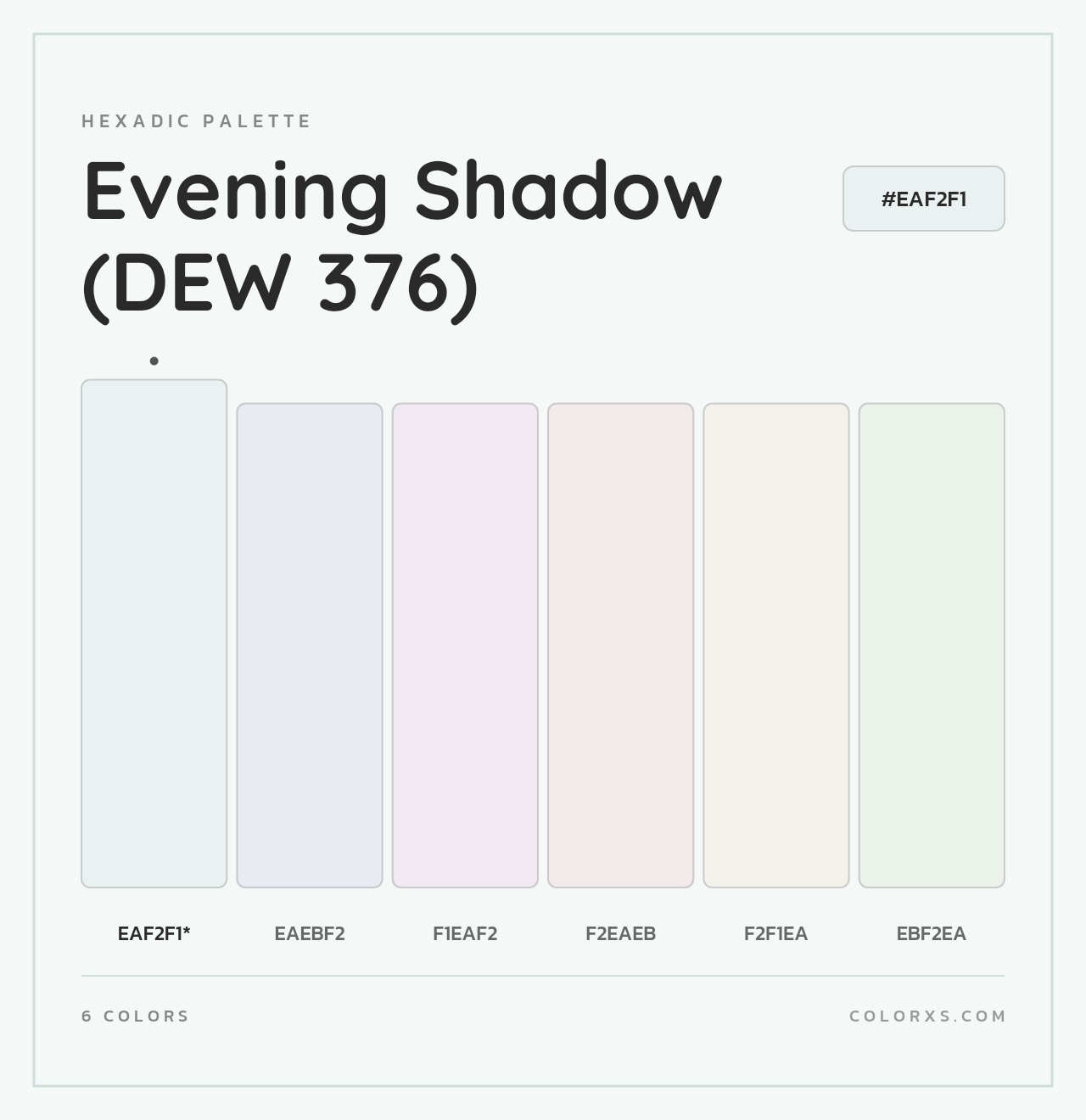 Evening Shadow (DEW 376) - Hexadic Color Palette