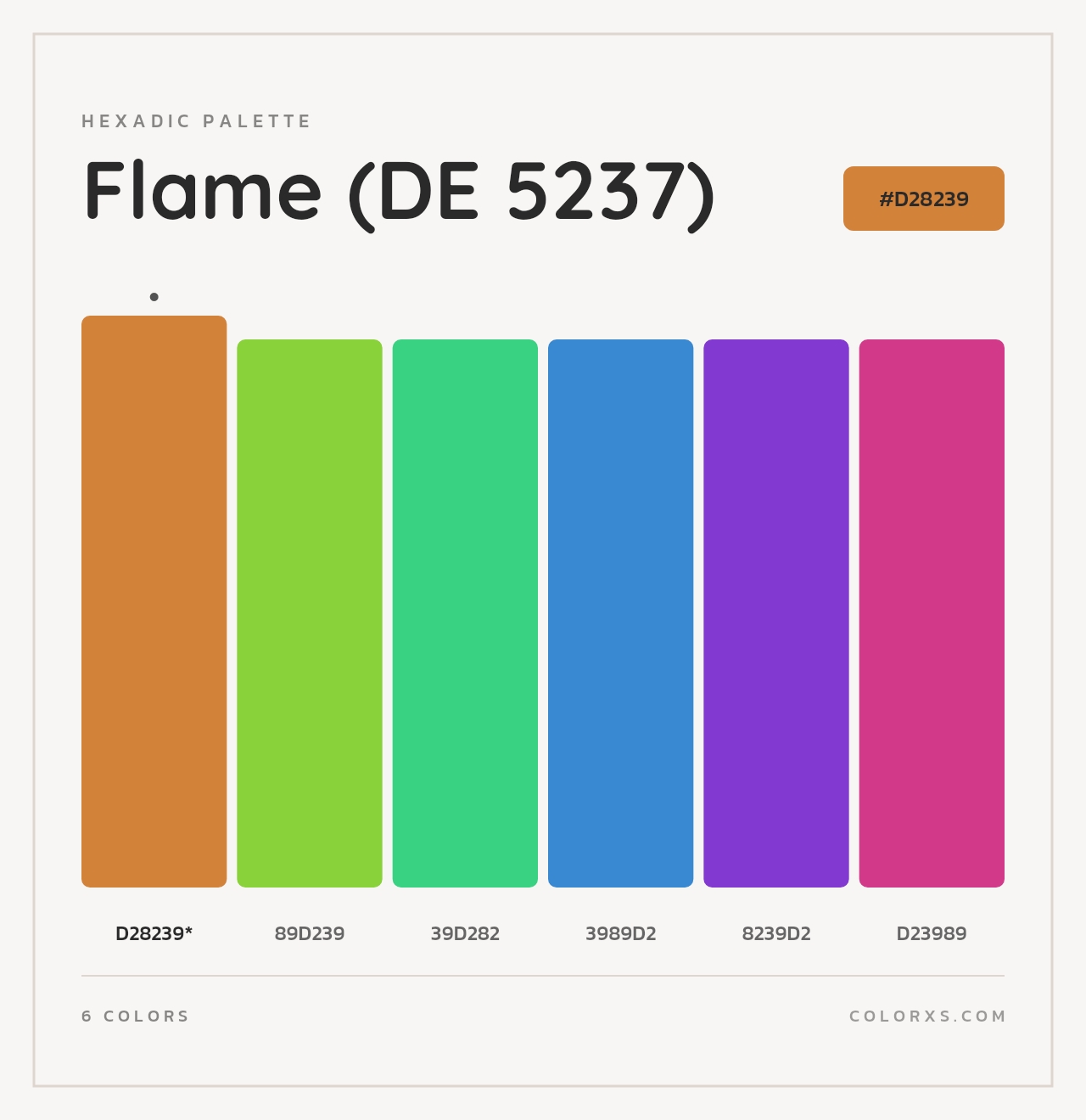 Flame (DE 5237) - Hexadic Color Palette