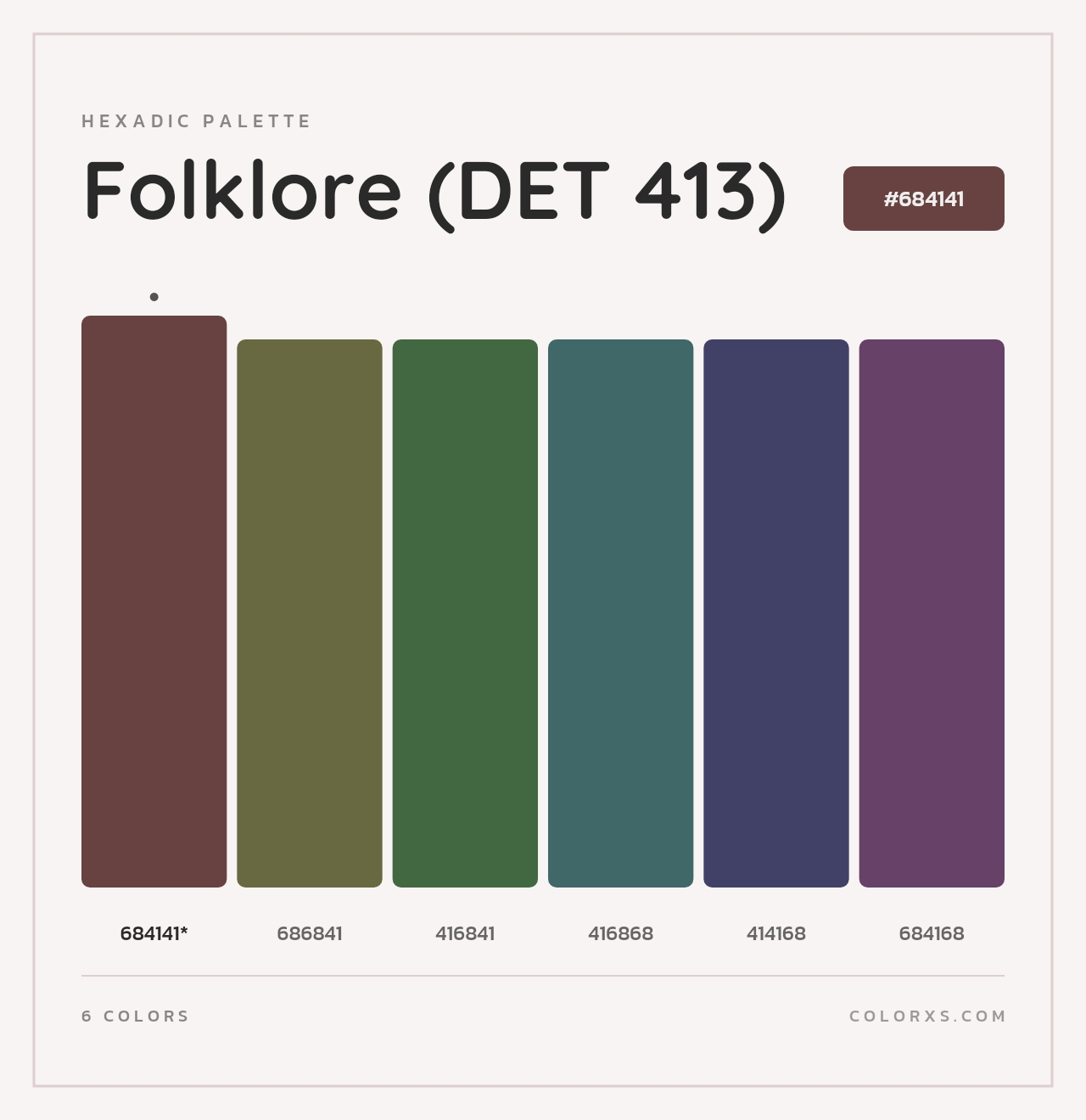 Folklore (DET 413) - Hexadic Color Palette